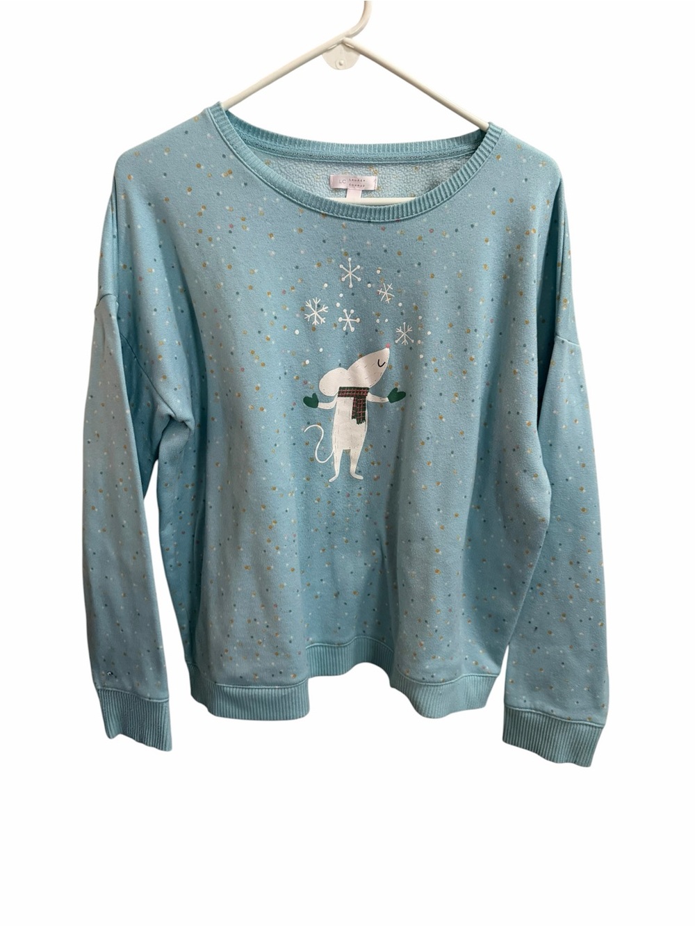 LC Lauren Conrad Festive Mouse Crewneck Sweater and sweatpants size XXL